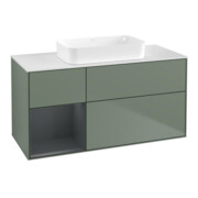 V&B Waschtischunterschrank Wandbeleuchtung Finion 120x60 cm, Rg r md bl. m Lac, Oli. m Lac