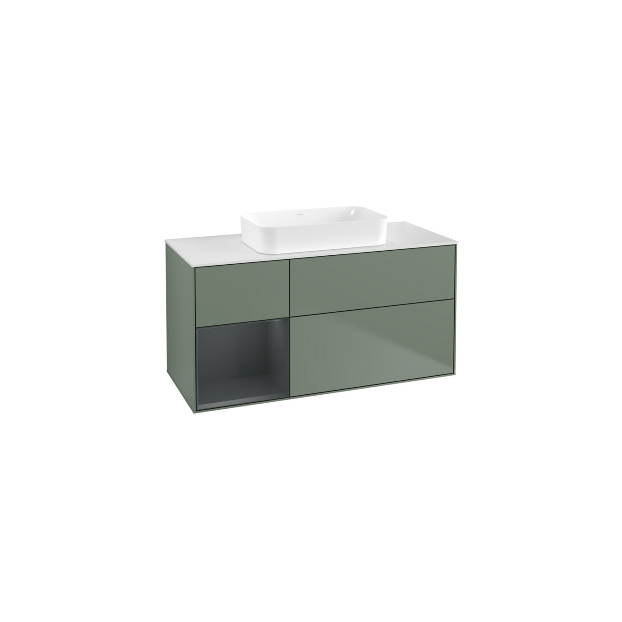 V&B Waschtischunterschrank Wandbeleuchtung Finion 120x60 cm, Rg r md bl. m Lac, Oli. m Lac ; Villeroy & Boch