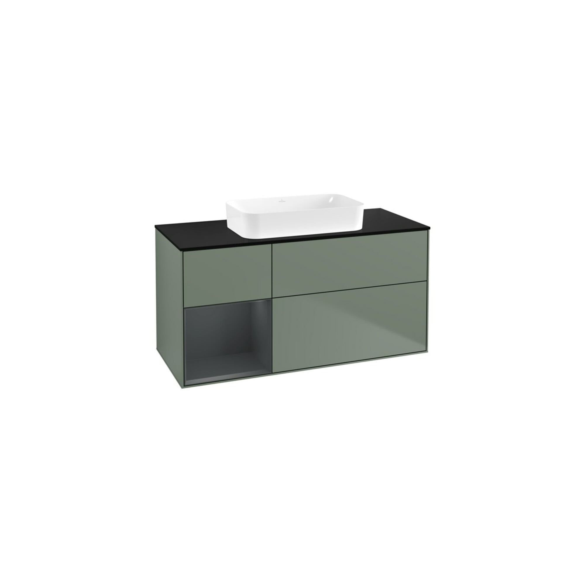 V&B Waschtischunterschrank Wandbeleuchtung Finion 120x60 cm, Rg r md bl. m Lac, Oli. m Lac ; Villeroy & Boch