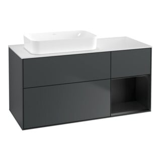 V&B Waschtischunterschrank Wandbeleuchtung Finion 120x60 cm, Rg re bla m Lac, md bl. m Lac