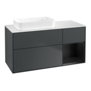 V&B Waschtischunterschrank Wandbeleuchtung Finion 120x60 cm, Rg re bla m Lac, md bl. m Lac