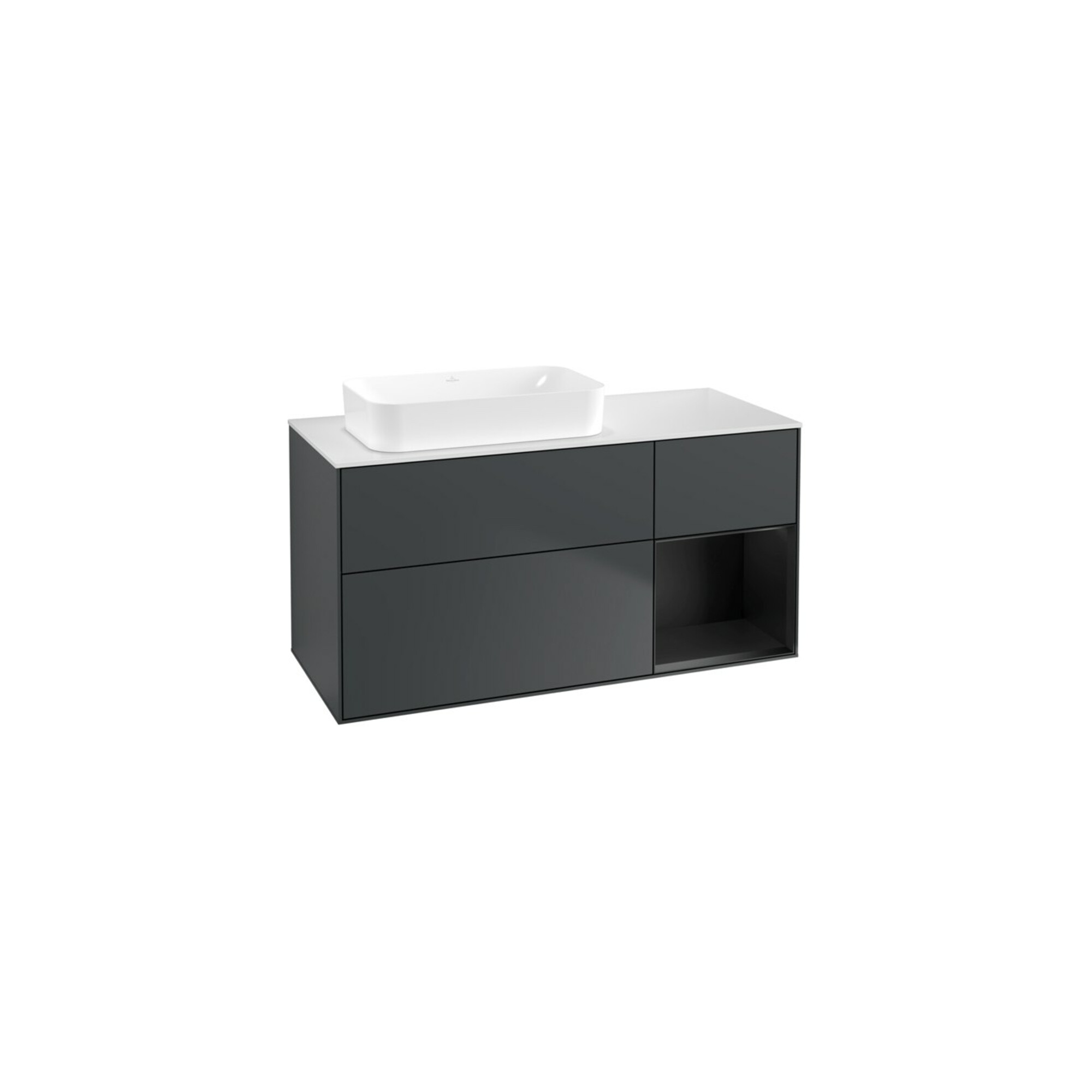 V&B Waschtischunterschrank Wandbeleuchtung Finion 120x60 cm, Rg re bla m Lac, md bl. m Lac ; Villeroy & Boch