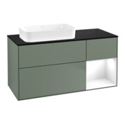 V&B Waschtischunterschrank Wandbeleuchtung Finion 120x60 cm, Rg re glo wh. Lac, Oli. m Lac