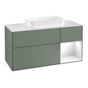 V&B Waschtischunterschrank Wandbeleuchtung Finion 120x60 cm, Rg re glo wh. Lac, Oli. m Lac
