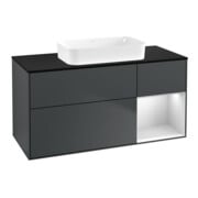 V&B Waschtischunterschrank Wandbeleuchtung Finion 120x60 cm, Rg re wh. m Lac, md bl. m Lac