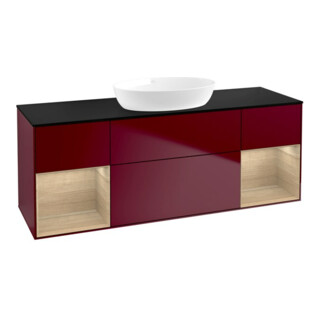V&B Waschtischunterschrank Wandbeleuchtung Finion 160cm, Abd.-Pl. bla m, Reg Oa ven, Peo m