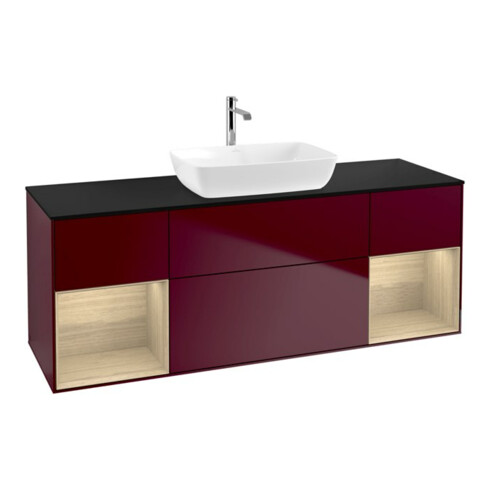 V&B Waschtischunterschrank Wandbeleuchtung Finion 160cm, Abd.-Pl. bla m, Reg Oa ven, Peo m