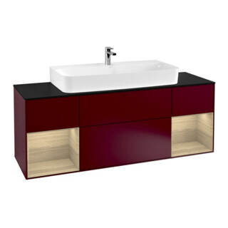 V&B Waschtischunterschrank Wandbeleuchtung Finion 160cm, Abd.-Pl. bla m, Reg Oa ven, Peo m