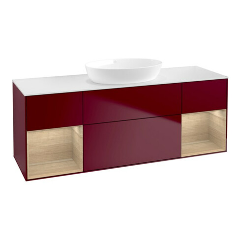 V&B Waschtischunterschrank Wandbeleuchtung Finion 160cm, Abd.-Pl. wh. m, Reg Oa ven, Peo m