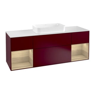 V&B Waschtischunterschrank Wandbeleuchtung Finion 160cm, Abd.-Pl. wh. m, Reg Oa ven, Peo m