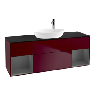 V&B Waschtischunterschrank Wandbeleuchtung Finion 160cm, Pl b m, Reg Anthrac. m Lac, Peo m