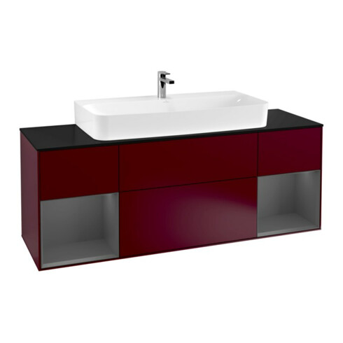 V&B Waschtischunterschrank Wandbeleuchtung Finion 160cm, Pl b m, Reg Anthrac. m Lac, Peo m