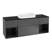 V&B Waschtischunterschrank Wandbeleuchtung Finion 160cm, Pl b m, Reg bla m Lac, Anthrac. m
