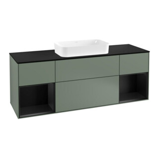 V&B Waschtischunterschrank Wandbeleuchtung Finion 160cm, Pl b m, Reg bla m Lac, Oli. m Lac