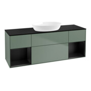 V&B Waschtischunterschrank Wandbeleuchtung Finion 160cm, Pl b m, Reg bla m Lac, Oli. m Lac