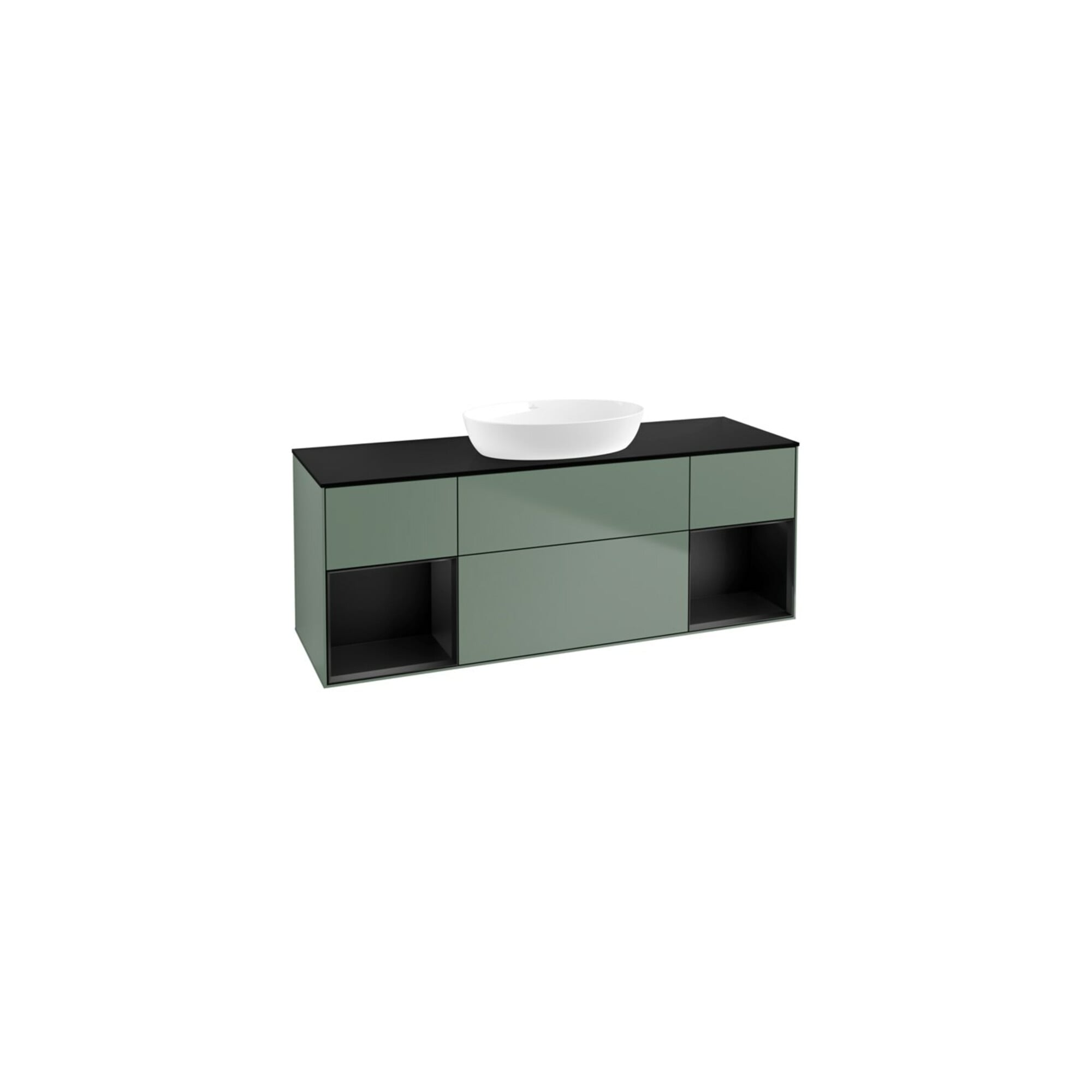 V&B Waschtischunterschrank Wandbeleuchtung Finion 160cm, Pl b m, Reg bla m Lac, Oli. m Lac ; Villeroy & Boch