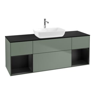 V&B Waschtischunterschrank Wandbeleuchtung Finion 160cm, Pl b m, Reg bla m Lac, Oli. m Lac