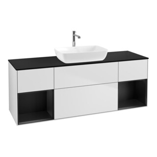 V&B Waschtischunterschrank Wandbeleuchtung Finion 160cm, Pl b m, Reg bla m Lac, wh. m Lac