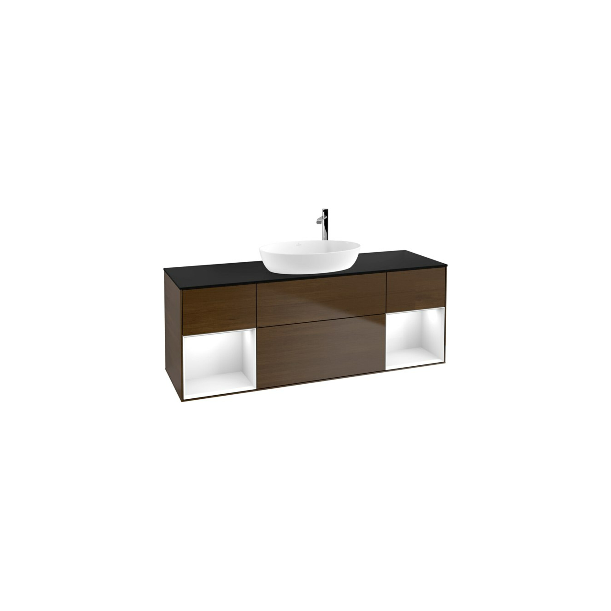 V&B Waschtischunterschrank Wandbeleuchtung Finion 160cm, Pl b m, Reg glo wh. Lac, wal ven ; Villeroy & Boch