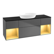 V&B Waschtischunterschrank Wandbeleuchtung Finion 160cm, Pl b m, Reg gol m Lac, Anthrac. m