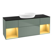 V&B Waschtischunterschrank Wandbeleuchtung Finion 160cm, Pl b m, Reg gol m Lac, Oli. m Lac