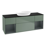 V&B Waschtischunterschrank Wandbeleuchtung Finion 160cm, Pl b m, Reg md m Lac, Oli. m Lac