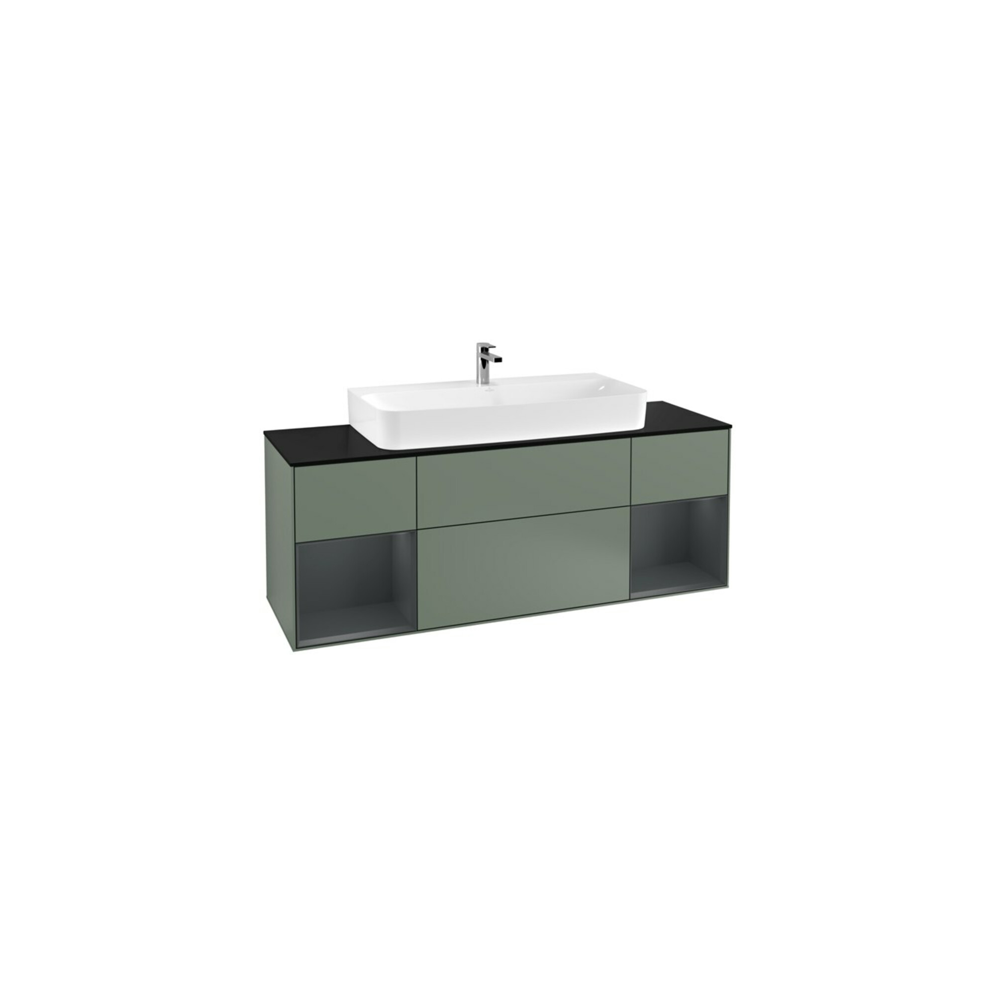 V&B Waschtischunterschrank Wandbeleuchtung Finion 160cm, Pl b m, Reg md m Lac, Oli. m Lac ; Villeroy & Boch