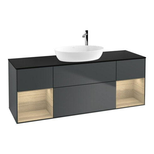 V&B Waschtischunterschrank Wandbeleuchtung Finion 160cm, Pl b m, Reg Oa ven, md bl. m Lac