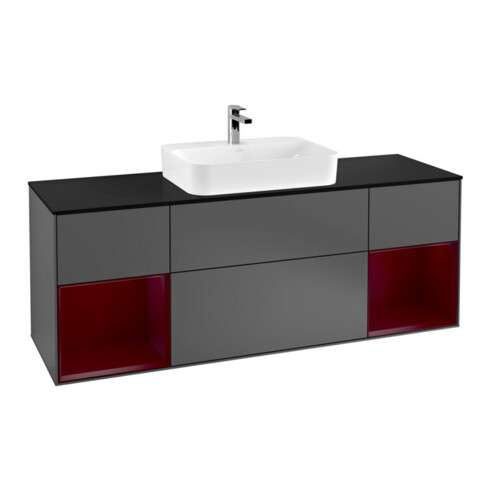 V&B Waschtischunterschrank Wandbeleuchtung Finion 160cm, Pl b m, Reg Peo m Lac, Anthrac. m