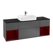 V&B Waschtischunterschrank Wandbeleuchtung Finion 160cm, Pl b m, Reg Peo m Lac, Anthrac. m