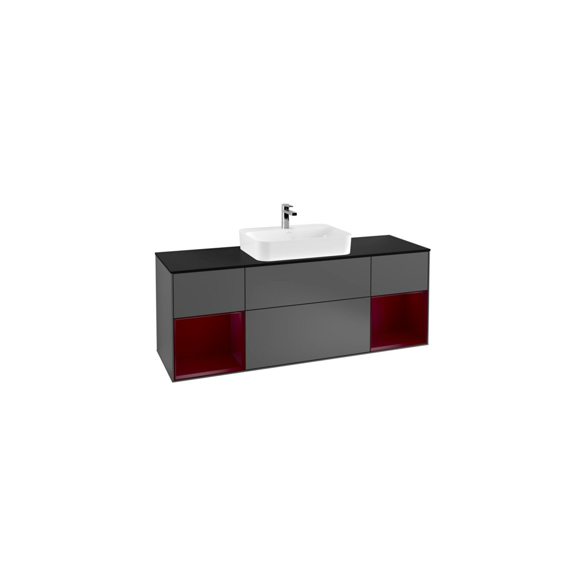 V&B Waschtischunterschrank Wandbeleuchtung Finion 160cm, Pl b m, Reg Peo m Lac, Anthrac. m ; Villeroy & Boch
