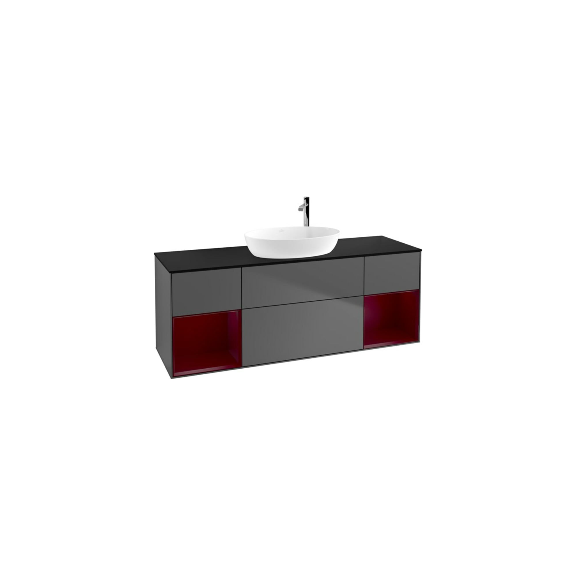 V&B Waschtischunterschrank Wandbeleuchtung Finion 160cm, Pl b m, Reg Peo m Lac, Anthrac. m ; Villeroy & Boch