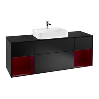V&B Waschtischunterschrank Wandbeleuchtung Finion 160cm, Pl b m, Reg Peo m Lac, bla m Lac