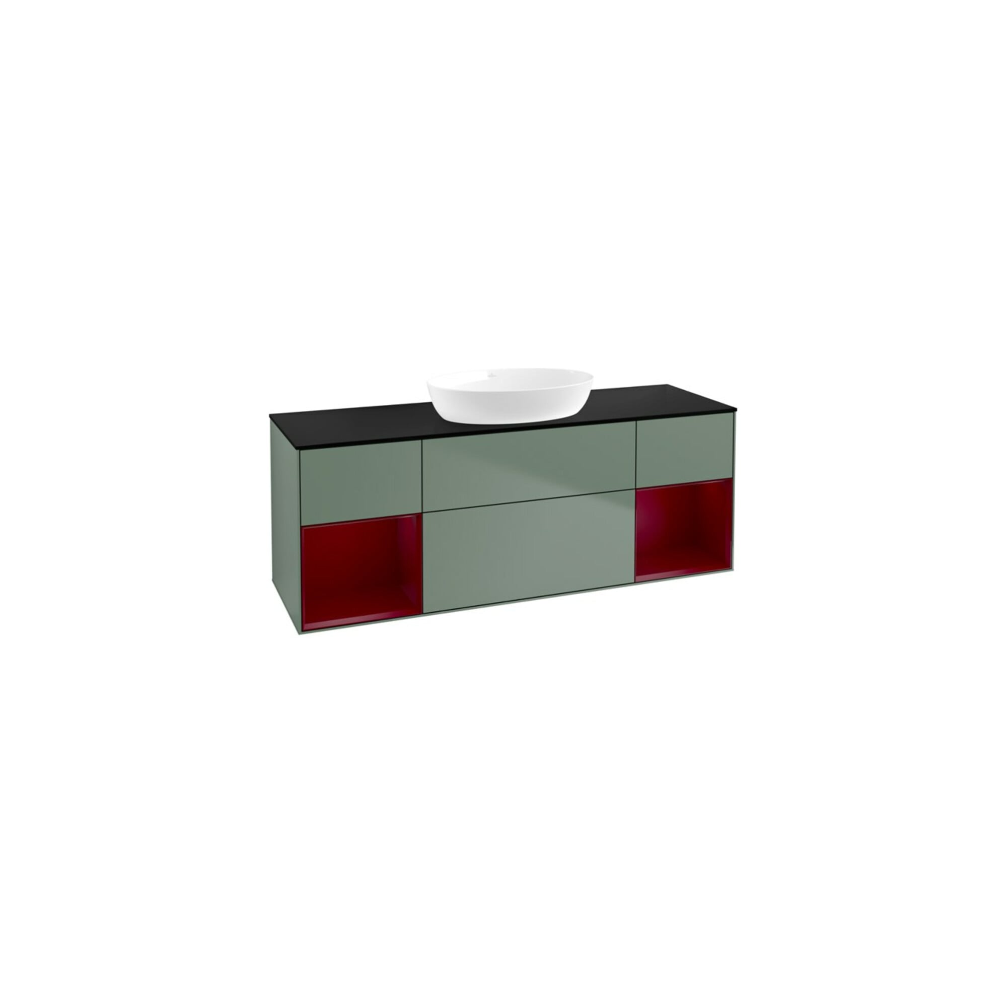 V&B Waschtischunterschrank Wandbeleuchtung Finion 160cm, Pl b m, Reg Peo m Lac, Oli. m Lac ; Villeroy & Boch