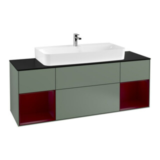 V&B Waschtischunterschrank Wandbeleuchtung Finion 160cm, Pl b m, Reg Peo m Lac, Oli. m Lac