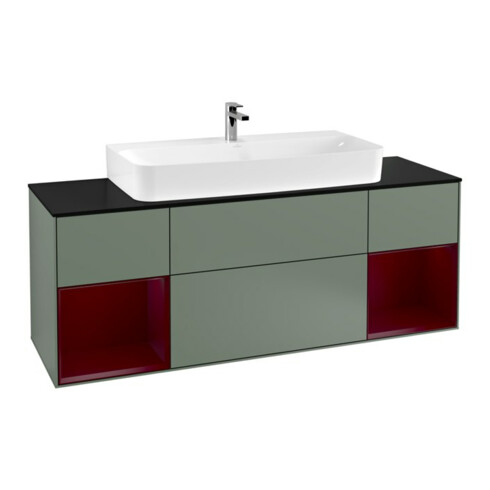 V&B Waschtischunterschrank Wandbeleuchtung Finion 160cm, Pl b m, Reg Peo m Lac, Oli. m Lac
