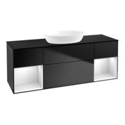 V&B Waschtischunterschrank Wandbeleuchtung Finion 160cm, Pl b m, Reg wh. m Lac, bla m Lac