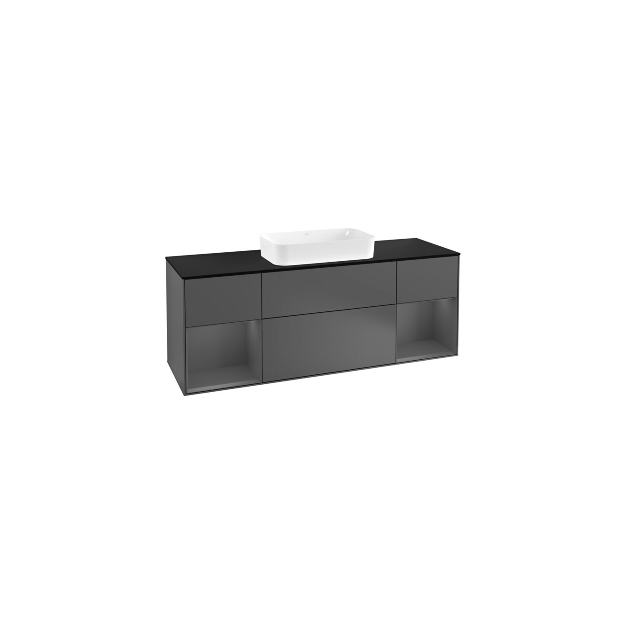 V&B Waschtischunterschrank Wandbeleuchtung Finion 160cm, Pl b m, Rg A m Lac, Anthrac. m ; Villeroy & Boch