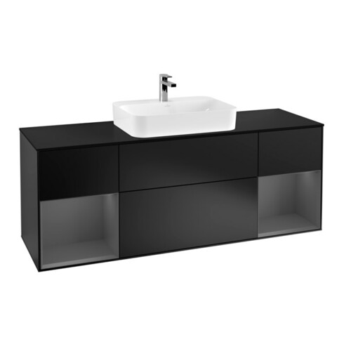 V&B Waschtischunterschrank Wandbeleuchtung Finion 160cm, Pl b m, Rg A m Lac, bla m Lac