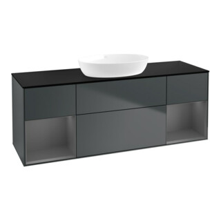 V&B Waschtischunterschrank Wandbeleuchtung Finion 160cm, Pl b m, Rg A m Lac, md bl. m Lac
