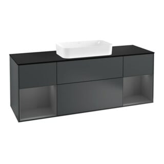 V&B Waschtischunterschrank Wandbeleuchtung Finion 160cm, Pl b m, Rg A m Lac, md bl. m Lac