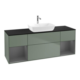 V&B Waschtischunterschrank Wandbeleuchtung Finion 160cm, Pl b m, Rg A m Lac, Oli. m Lac