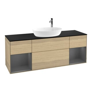 V&B Waschtischunterschrank Wandbeleuchtung Finion 160cm, Pl b m, Rg Anthrac. m Lac, Oa ven