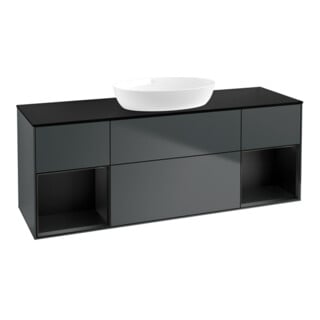 V&B Waschtischunterschrank Wandbeleuchtung Finion 160cm, Pl b m, Rg b m Lac, md bl. m Lac