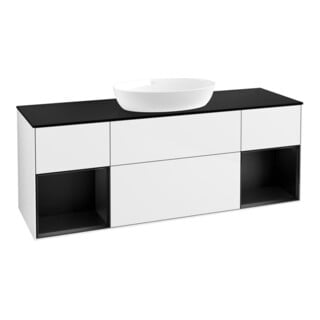 V&B Waschtischunterschrank Wandbeleuchtung Finion 160cm, Pl b m, Rg bla m Lac, glo wh. Lac