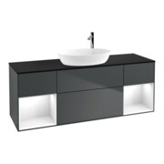 V&B Waschtischunterschrank Wandbeleuchtung Finion 160cm, Pl b m, Rg g w Lac, md bl. m Lac