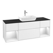 V&B Waschtischunterschrank Wandbeleuchtung Finion 160cm, Pl b m, Rg g wh. Lac, glo wh. Lac