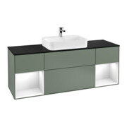 V&B Waschtischunterschrank Wandbeleuchtung Finion 160cm, Pl b m, Rg g wh. Lac, Oli. m Lac