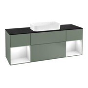 V&B Waschtischunterschrank Wandbeleuchtung Finion 160cm, Pl b m, Rg g wh. Lac, Oli. m Lac