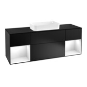 V&B Waschtischunterschrank Wandbeleuchtung Finion 160cm, Pl b m, Rg glo wh. Lac, bla m Lac
